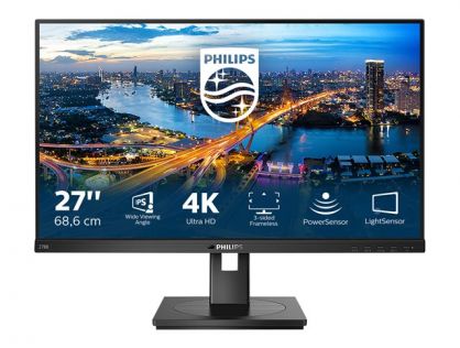 Philips B Line 278B1 - LED monitor - 27" - 3840 x 2160 4K @ 60 Hz - IPS - 350 cd/mï¿½ - 1000:1 - 4 ms - 2xHDMI, DisplayPort - speakers - black texture