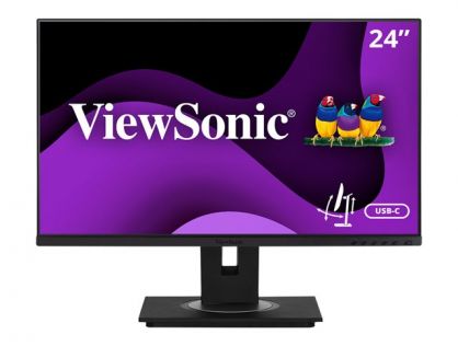 ViewSonic VG2456 - LED monitor - 24" (23.8" viewable) - 1920 x 1080 Full HD (1080p) - IPS - 250 cd/mï¿½ - 1000:1 - 5 ms - HDMI, DisplayPort, USB-C - speakers - with built-in Gigabit Ethernet