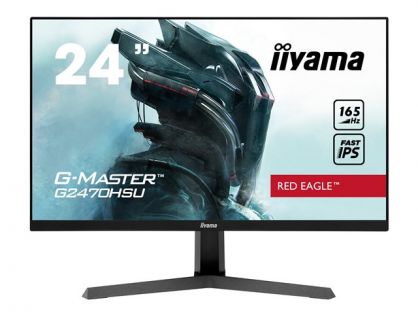 iiyama G-MASTER Red Eagle G2470HSU-B1 - LED monitor - 24" (23.8" viewable) - 1920 x 1080 Full HD (1080p) @ 165 Hz - Fast IPS - 250 cd/m² - 1100:1 - 0.8 ms - HDMI, DisplayPort - speakers - matte black