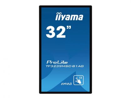 iiyama ProLite TF3239MSC-B1AG - 32" Diagonal Class (31.5" viewable) LED display - interactive digital signage - with touchscreen - 1080p (Full HD) 1920 x 1080 - edge-lit - matte black