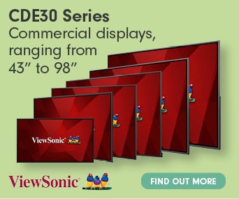 CDE30 Series commercial displays, ranging from 43" to 98"